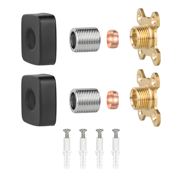 Piastra per rubinetto doccia quadrata nera