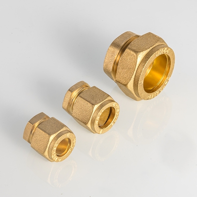 EN1254 Estremità di arresto della compressione in ottone forgiato per raccordi per tubi di alimentazione idrica a bassa pressione
