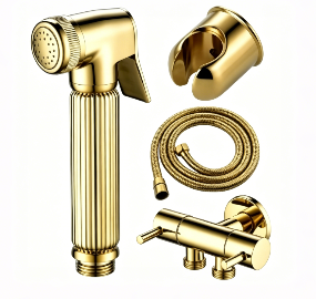 Set di spruzzatori per bidet Shattaf in ottone massiccio dorato, kit di pulizia per WC portatile pressurizzato