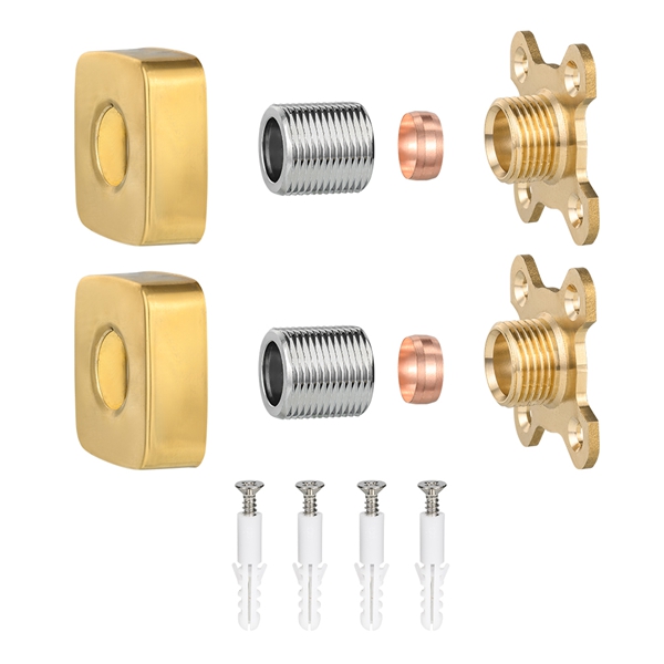 Piastra per rubinetto doccia quadrata dorata