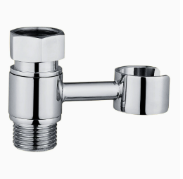 Supporto per spruzzatore per bidet in ottone massiccio cromato, staffa girevole a 360° con connettore per tubo da 1/2