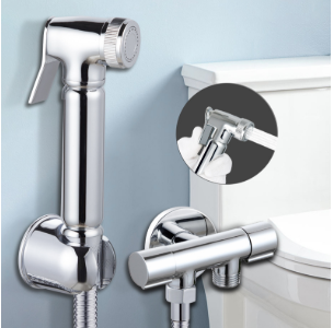 Spruzzatore per bidet portatile in ottone massiccio con soffione doccia - Pistola ad acqua per la pulizia del bagno ad alta pressione