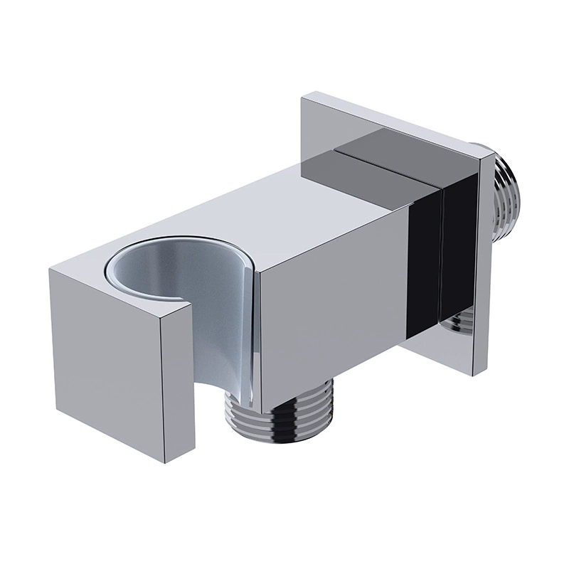 Valvola ad angolo quadrato in ottone massiccio con staffa di montaggio, valvola di arresto per uscita a parete dell'acqua calda e fredda per rubinetto