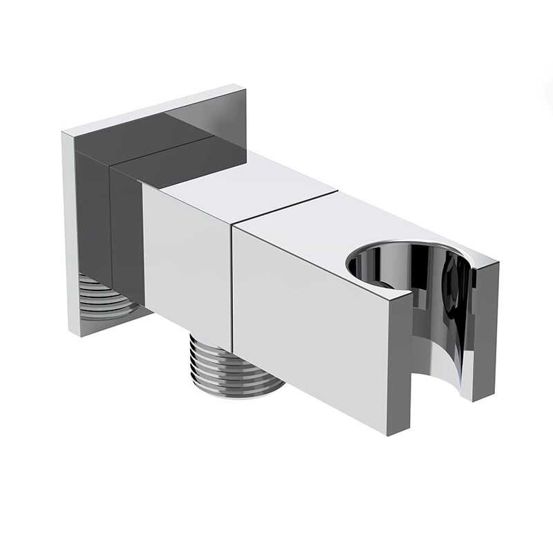 Valvola ad angolo quadrato in ottone massiccio addensato con supporto per doccia, valvola di arresto diritta da 1/2